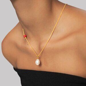 Pearl necklace with gold - Dawn Clouds Pendant BIWAKO